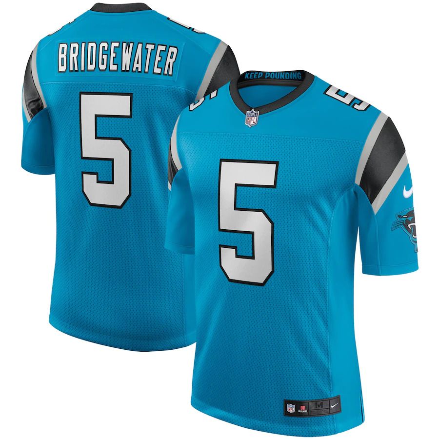 Men Carolina Panthers #5 Teddy Bridgewater Nike Blue Vapor Limited NFL Jersey